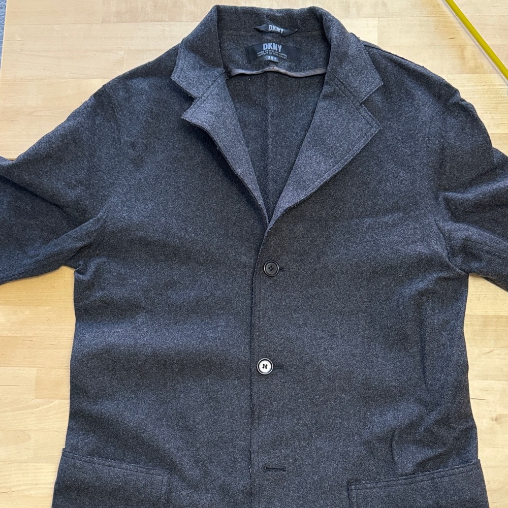 DKNY Men's Charcoal Pea Coat